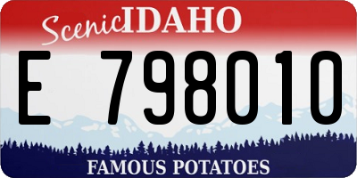 ID license plate E798010