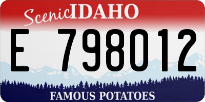 ID license plate E798012