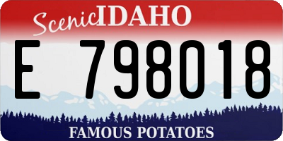 ID license plate E798018
