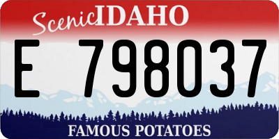 ID license plate E798037