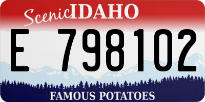 ID license plate E798102