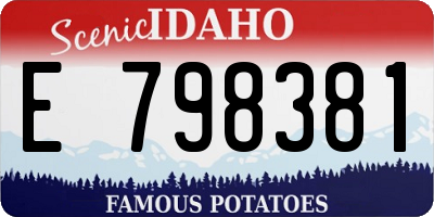 ID license plate E798381