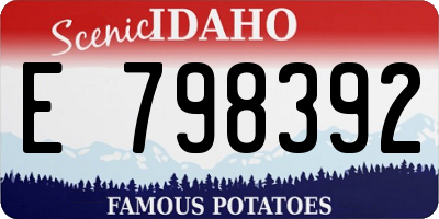 ID license plate E798392
