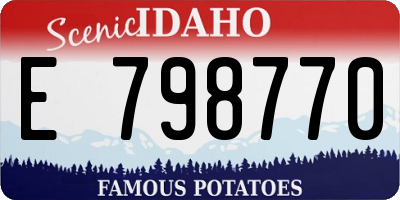 ID license plate E798770