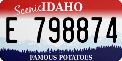 ID license plate E798874