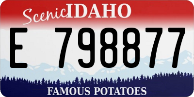 ID license plate E798877