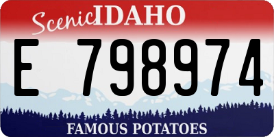 ID license plate E798974