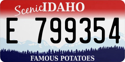 ID license plate E799354