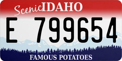 ID license plate E799654