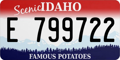 ID license plate E799722