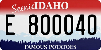 ID license plate E800040