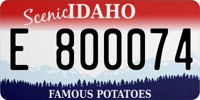ID license plate E800074
