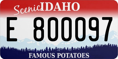 ID license plate E800097