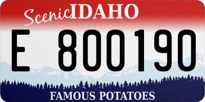 ID license plate E800190