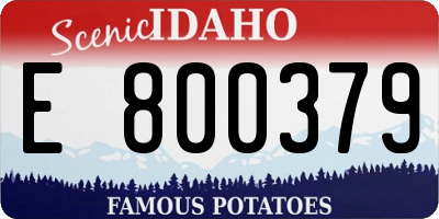 ID license plate E800379