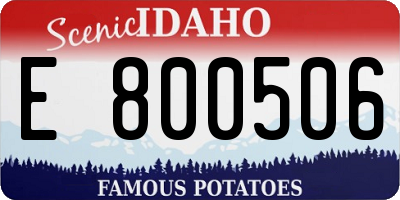 ID license plate E800506