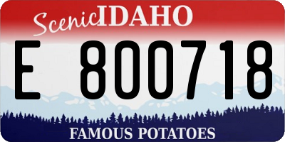 ID license plate E800718