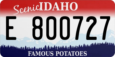 ID license plate E800727