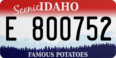 ID license plate E800752