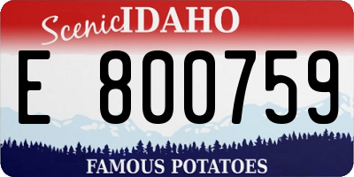 ID license plate E800759