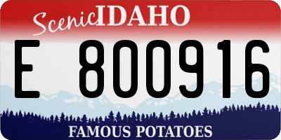 ID license plate E800916