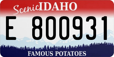 ID license plate E800931