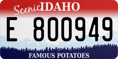 ID license plate E800949