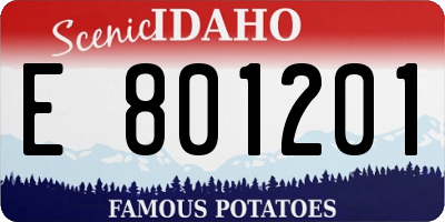 ID license plate E801201