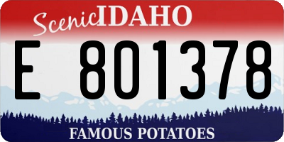 ID license plate E801378