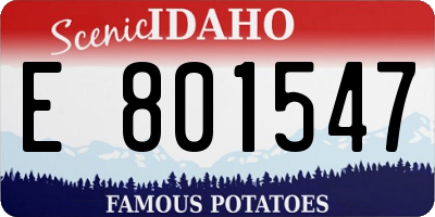 ID license plate E801547