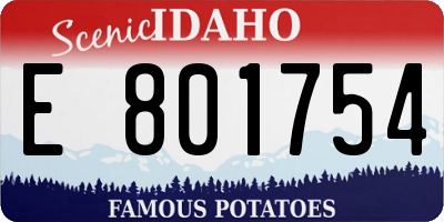 ID license plate E801754