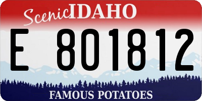 ID license plate E801812