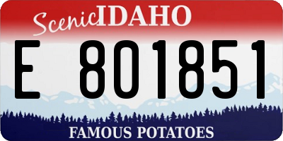 ID license plate E801851