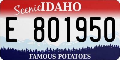 ID license plate E801950