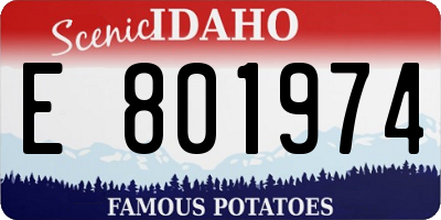 ID license plate E801974