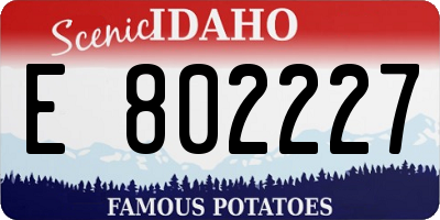 ID license plate E802227