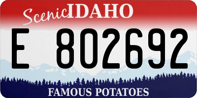 ID license plate E802692