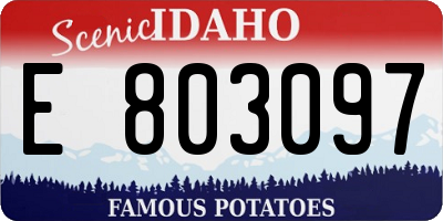 ID license plate E803097