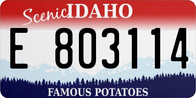 ID license plate E803114
