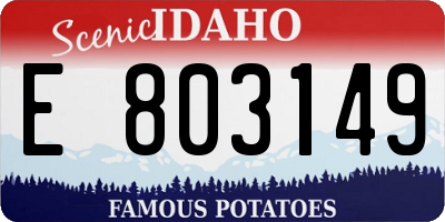 ID license plate E803149