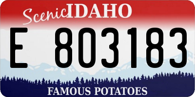 ID license plate E803183