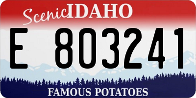 ID license plate E803241