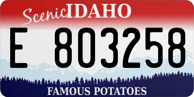 ID license plate E803258