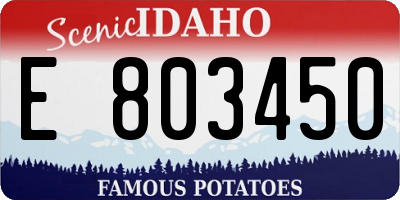 ID license plate E803450