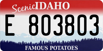 ID license plate E803803