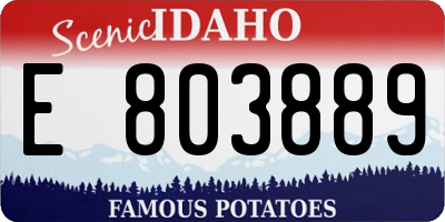 ID license plate E803889