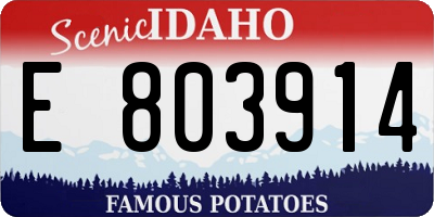 ID license plate E803914