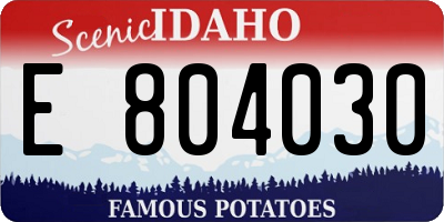 ID license plate E804030