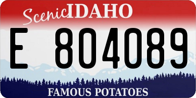 ID license plate E804089