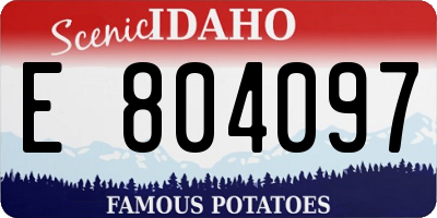 ID license plate E804097